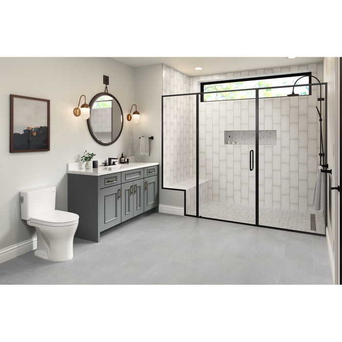 Emser Tile - Ombre™ - 6 in. x 12 in. Ceramic Wall Tile - White Shower Install