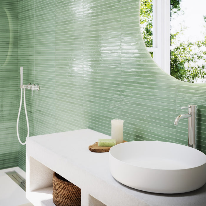 Emser Tile - Paralline™ - Ceramic Wall Mosaic - sage