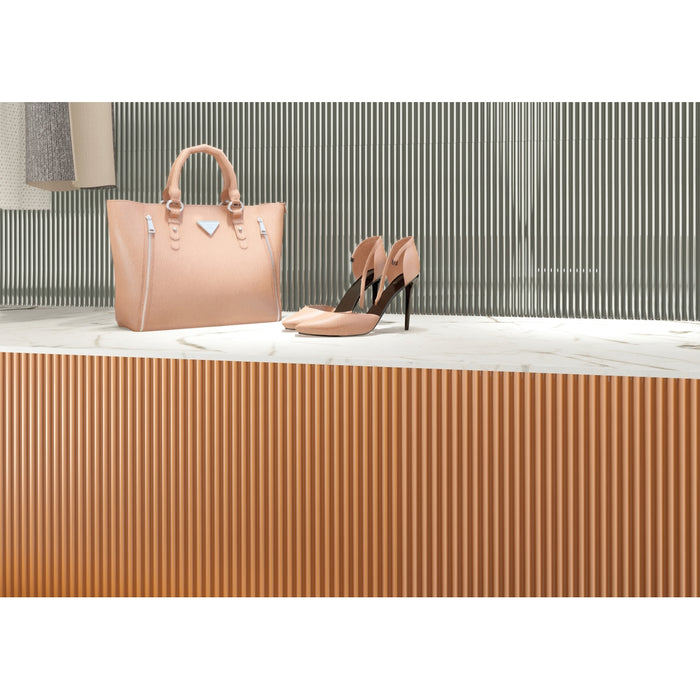 Emser Tile - Piccolo - 4" x 15" Glossy Porcelain Tile - Papaya Installed