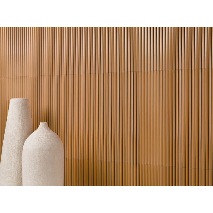 Emser Tile - Piccolo - 4" x 15" Glossy Porcelain Tile - Papaya Wall Install