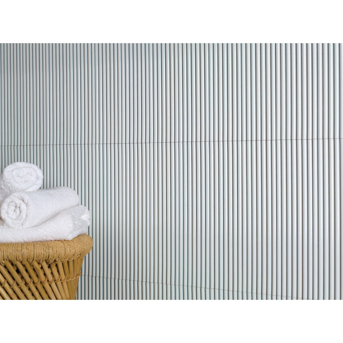 Emser Tile - Piccolo - 4" x 15" Glossy Porcelain Tile - Sky Wall Install