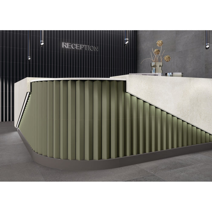 Emser Tile - Ribbella Lux - 3" x 15" Matte Porcelain Tile - Forest Installed