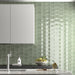Equipe - Wave Collection - 5 in. x 5 in. Ceramic Wall Tile - Moody Blue Installed