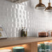 Equipe - Wave Collection - 5 in. x 5 in. Ceramic Wall Tile - White Installed 2