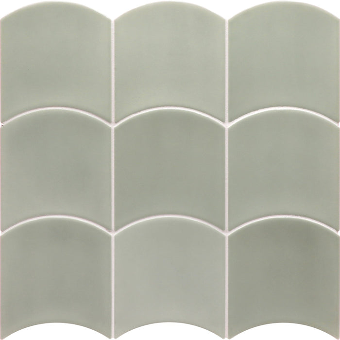 Equipe - Wave Collection - 5 in. x 5 in. Ceramic Wall Tile - Moody Blue