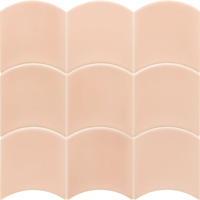 Equipe - Wave Collection - 5 in. x 5 in. Ceramic Wall Tile - Primrose Pink