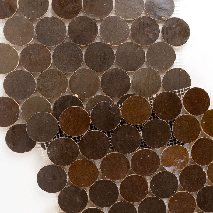 Lungarno - Zellige Bespoke - Circles Terracotta Mosaic - Espresso Noire v2