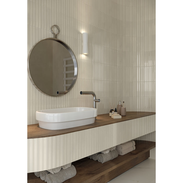Emser Tile - Etrana - 2" x 9" Glossy Porcelain Wall Tile - Crete Installed 2