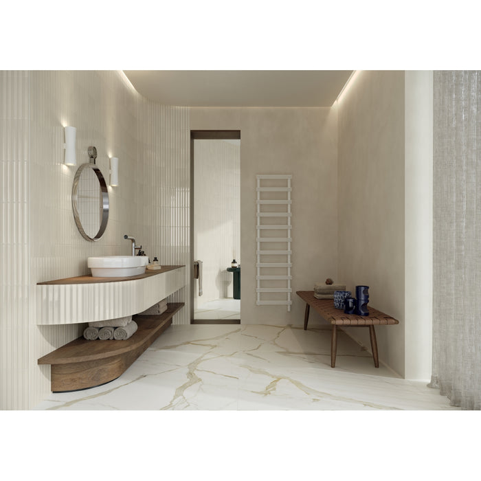 Emser Tile - Etrana - 2" x 9" Glossy Porcelain Wall Tile - Crete Installed 3