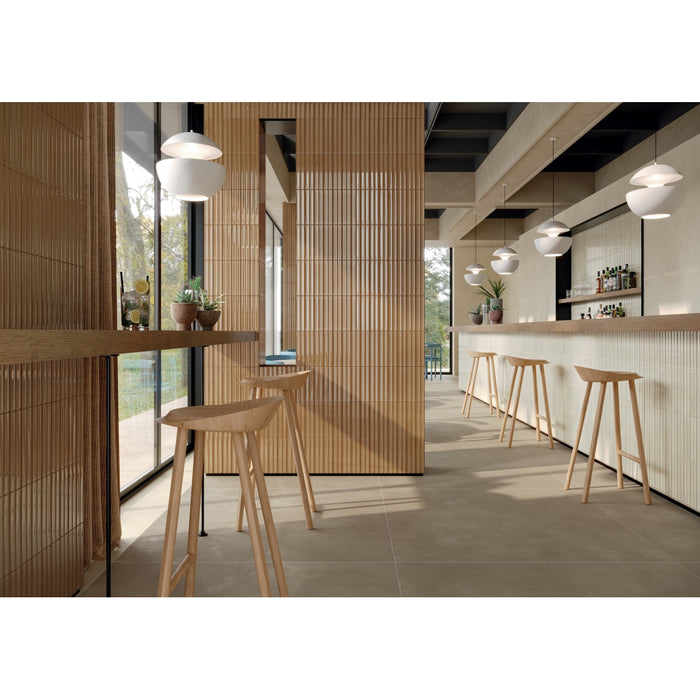Emser Tile - Etrana - 2" x 9" Glossy Porcelain Wall Tile - Crete Installed 4