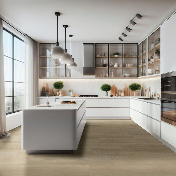 MSI - Laurel Reserve Luxury Vinyl Plank - Flaxen Kitchen Install