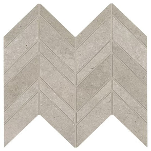 Marazzi - Modern Formation Porcelain Chevron Mosaic - Headland Fog