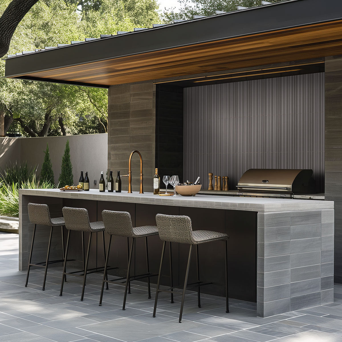 MSI - Folk 7 in. x 16 in. Porcelain Tile - Charcoal Outdoor Install