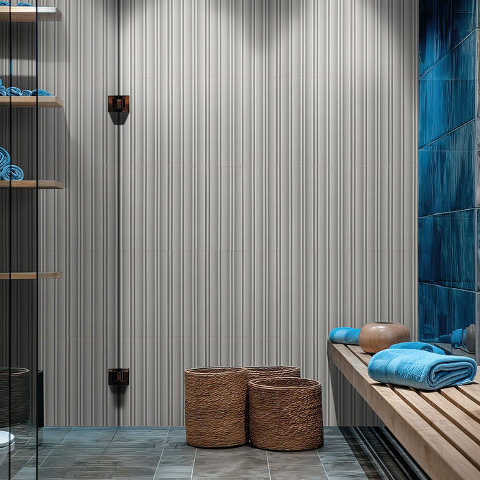 MSI - Folk 7 in. x 16 in. Porcelain Tile - Silver Shower Install