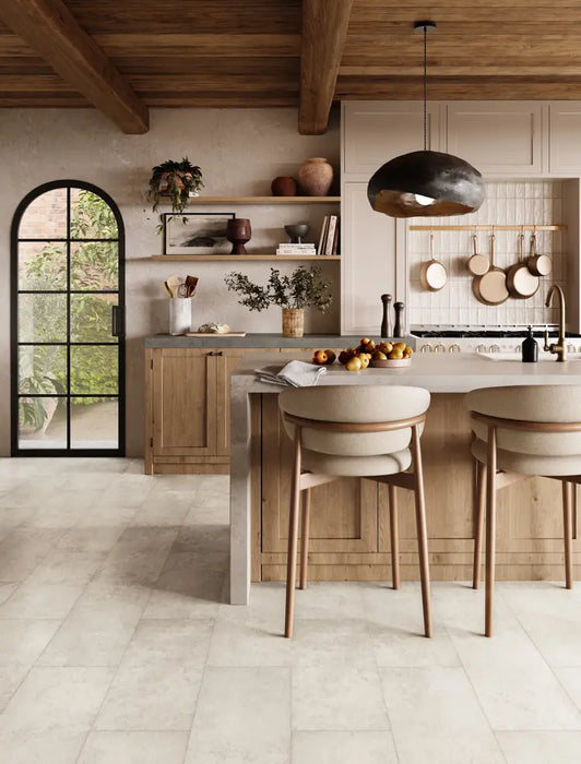 Mannington - ADURA Flex - 12 in. x 24 in. Luxury Vinyl Tile - Fresco - Canvas Kitchen Install