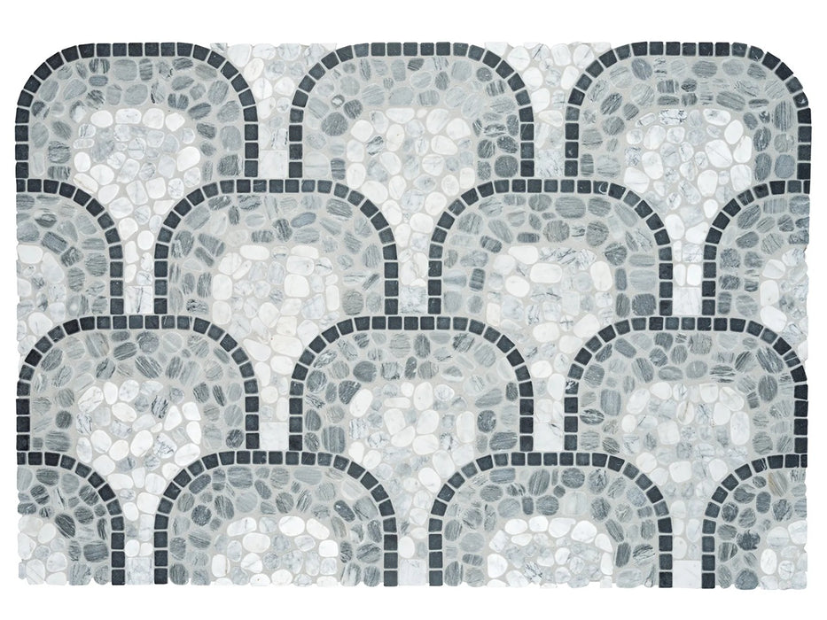 Anatolia - Cabana 8 in. x 15 in. Tumbled Stone Pebble Mosaic - Flow - Galaxy