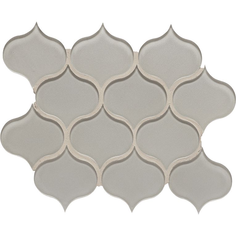 Arizona Tile - Dunes Series - Arabesque Glass Mosaic - Pewter