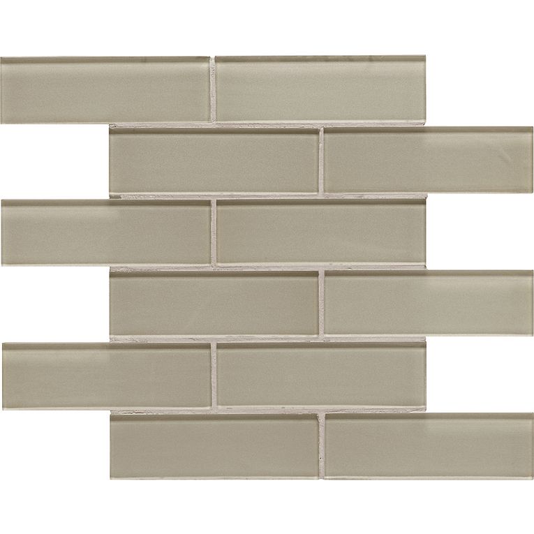 Arizona Tile - Dunes Series - 2&quot; x 6&quot; Stagger Joint Glass Mosaic - Sand