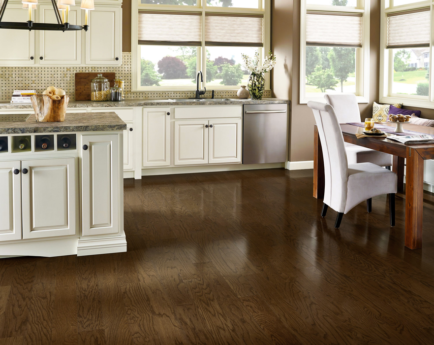 Hartco - Prime Harvest Solid Hardwood - Cocoa Bean 5" - High Gloss Installed