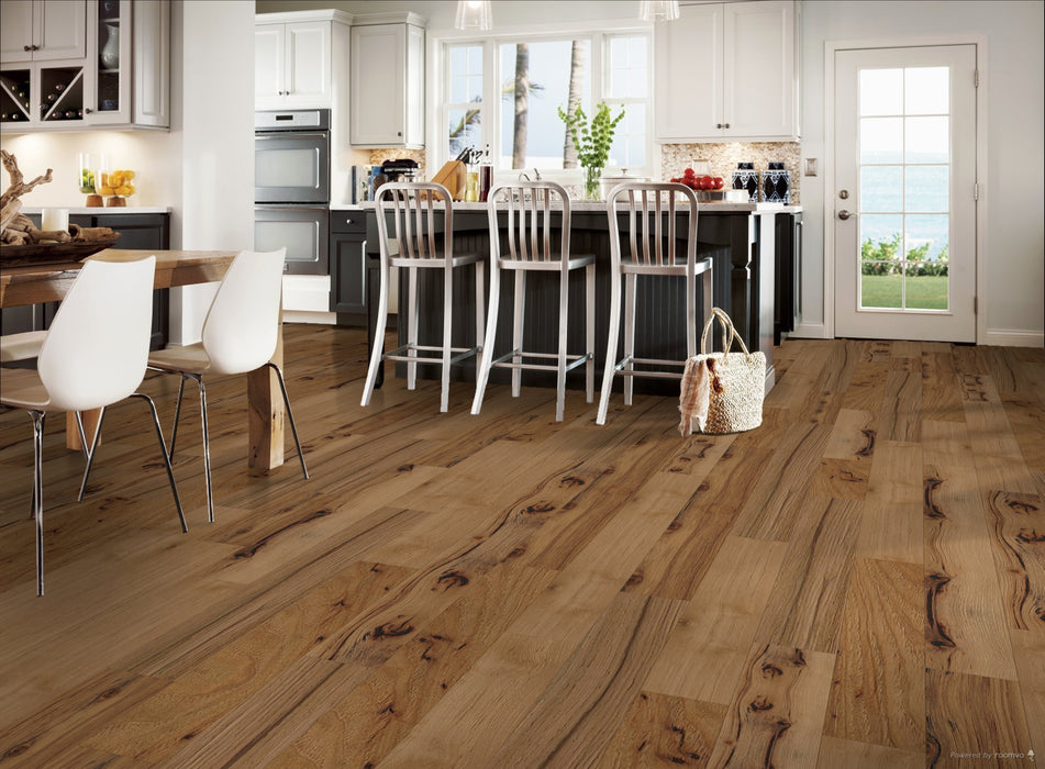 Hartco - TimberBrushed Gold - Deep Etched Natural Hickory Room Scene