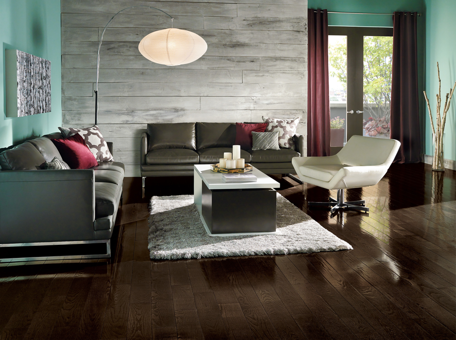 Hartco - Prime Harvest Solid Hardwood - Blackened Brown 3.25" - High Gloss Room Scene