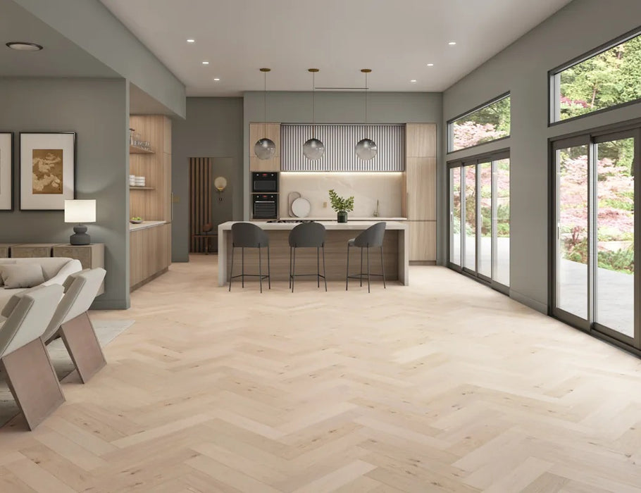 LM Flooring - Duet Herringbone & Plank 5 in Engineered Hardwood - Helen's Glory floor installation