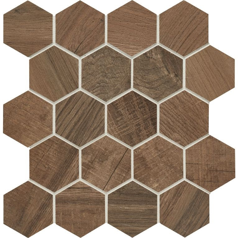 Arizona Tile - Aequa Series - 3&quot; x 3&quot; Porcelain Hex Mosaic - Castor 