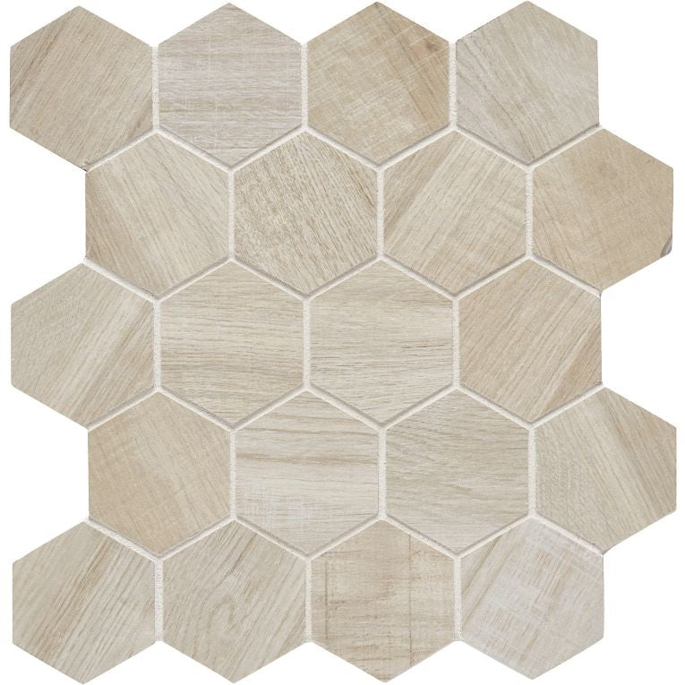 Arizona Tile - Aequa Series - 3&quot; x 3&quot; Porcelain Hex Mosaic - Nix