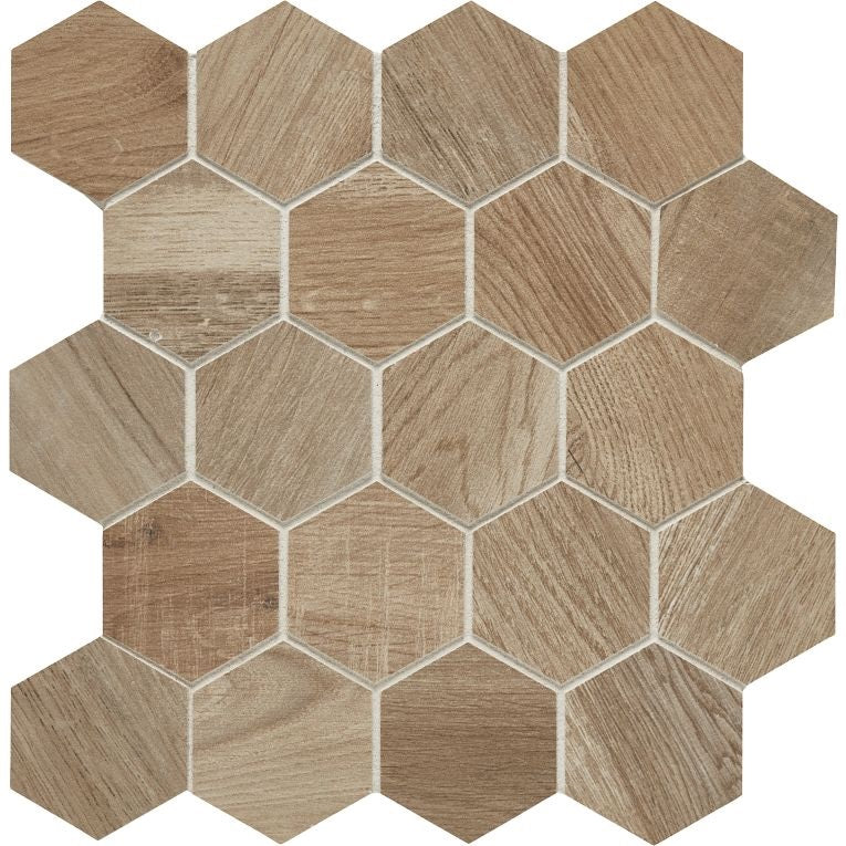 Arizona Tile - Aequa Series - 3&quot; x 3&quot; Porcelain Hex Mosaic - Silva