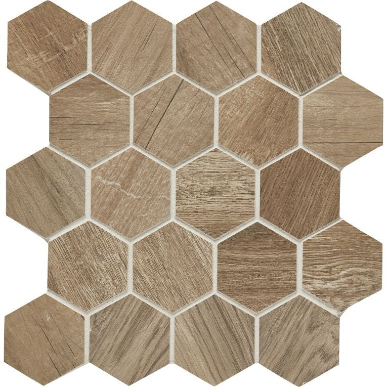 Arizona Tile - Aequa Series - 3&quot; x 3&quot; Porcelain Hex Mosaic - Tur