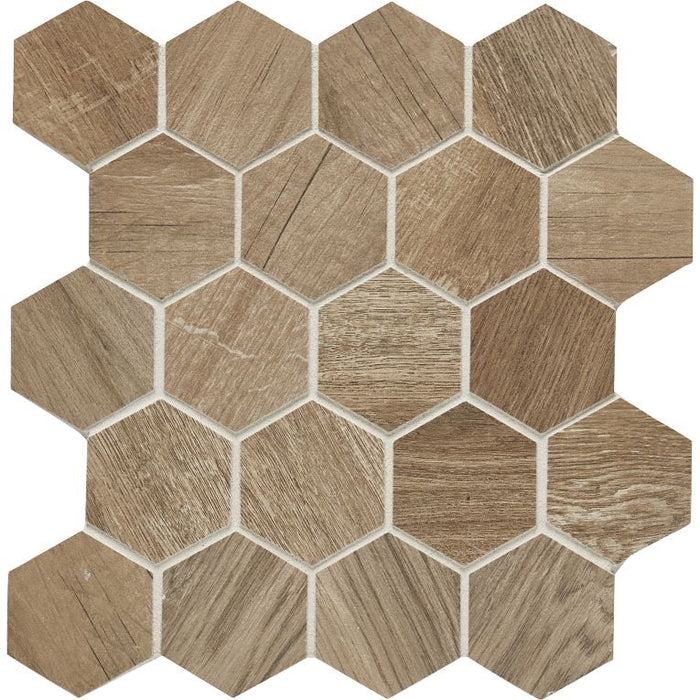 Arizona Tile - Aequa Series - 3" x 3" Porcelain Hex Mosaic - Tur