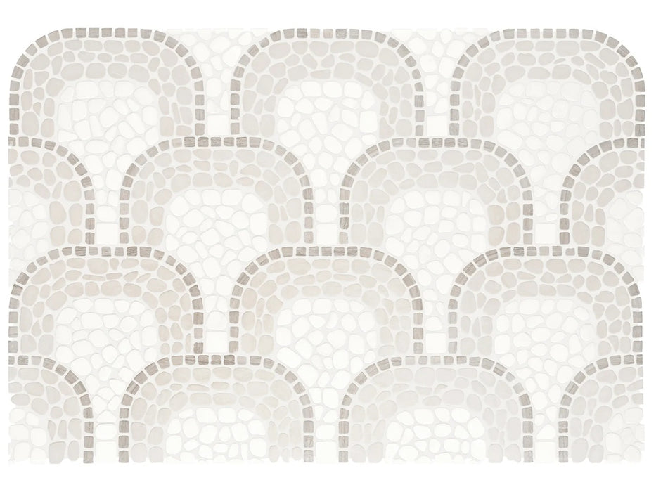 Anatolia - Cabana 8 in. x 15 in. Tumbled Stone Pebble Mosaic - Flow - Horizon
