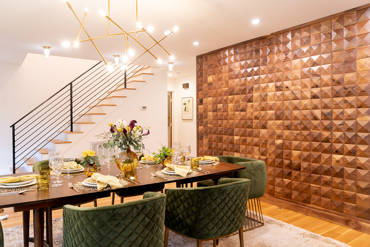 DuChateau - Celestio Legno - Pinnacle Wall Coverings - American Walnut Wall Instal