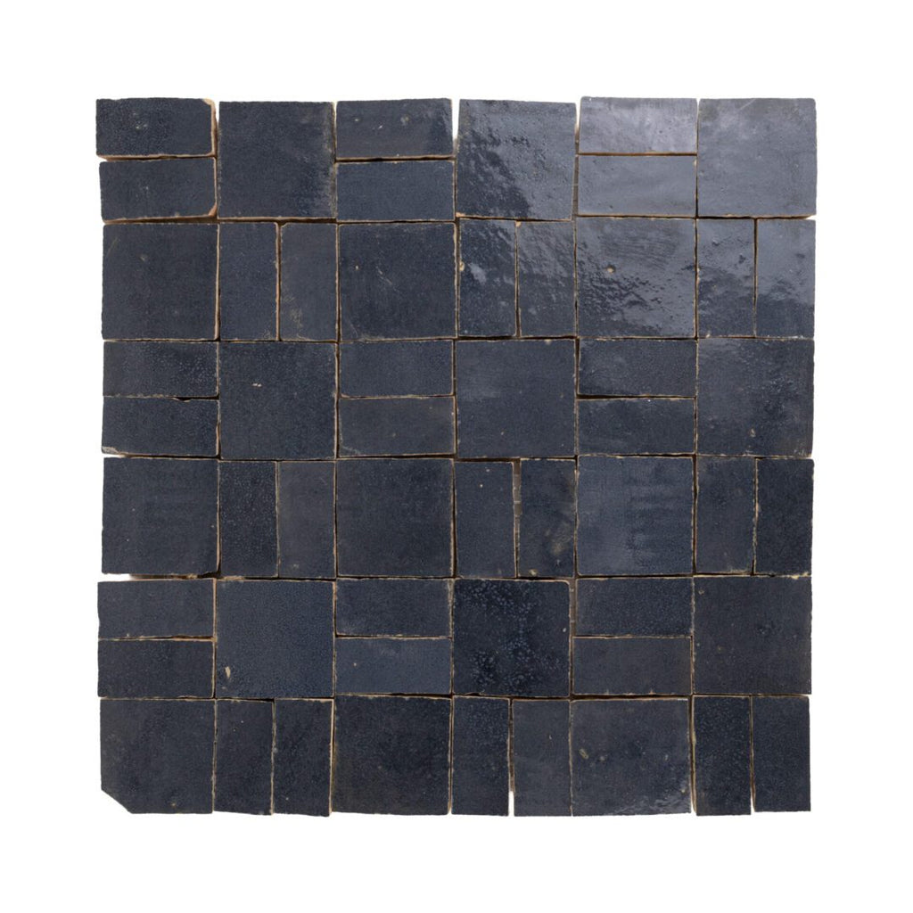 Lungarno - Zellige Bespoke - Crosshatch Terracotta Mosaic - Indigo