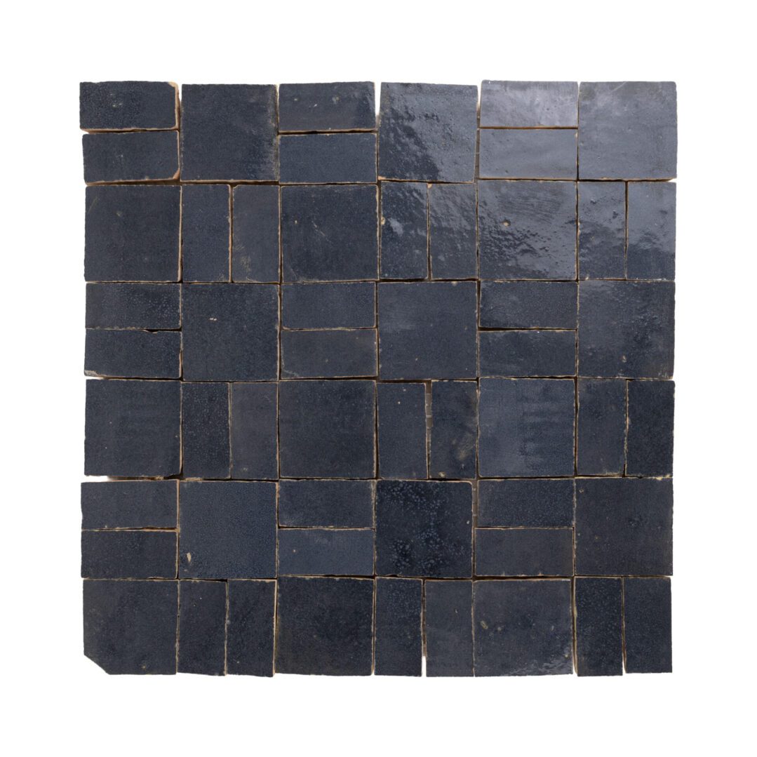 Lungarno - Zellige Bespoke - Crosshatch Terracotta Mosaic - Indigo