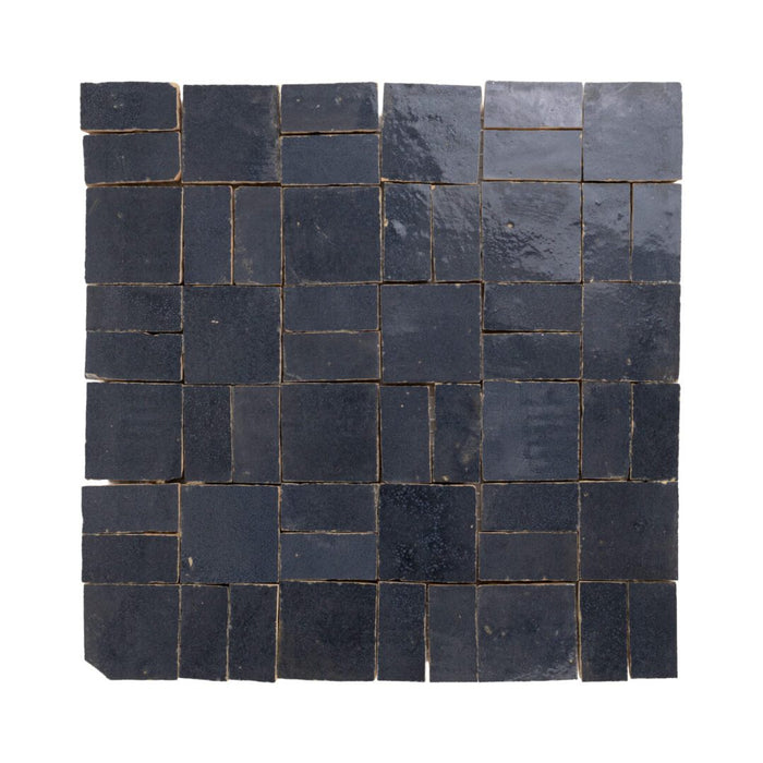 Lungarno - Zellige Bespoke - Crosshatch Terracotta Mosaic - Indigo