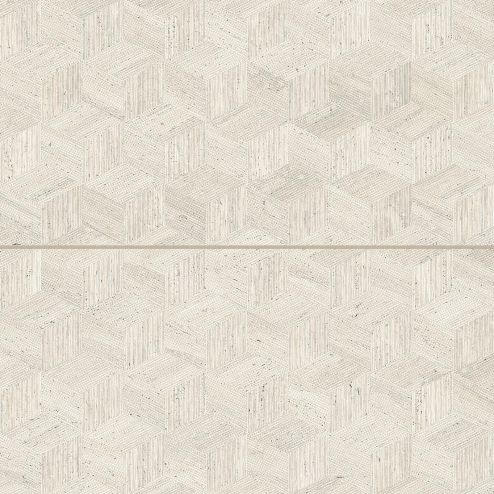 Bedrosians - Sensi Roma 24" x 48" Satin Porcelain Cube Deco Tile - Ivory