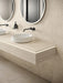 Bedrosians - Sensi Roma 24" x 48" Satin Porcelain Cube Deco Tile - Ivory wall installation