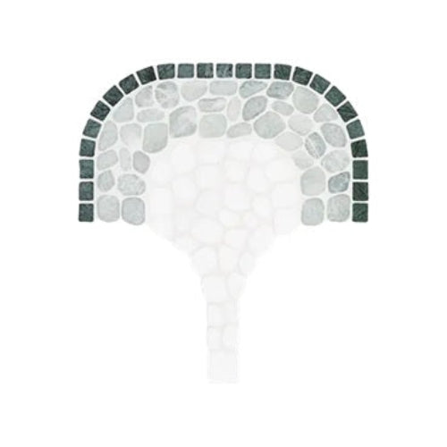 Anatolia - Cabana 8 in. x 15 in. Tumbled Stone Pebble Mosaic - Flow - Jade