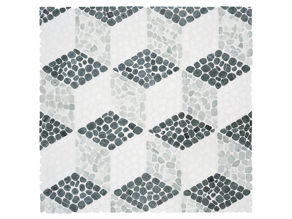 Anatolia - Cabana 10 in. x 12 in. Tumbled Stone Pebble Mosaic - Node - Jade