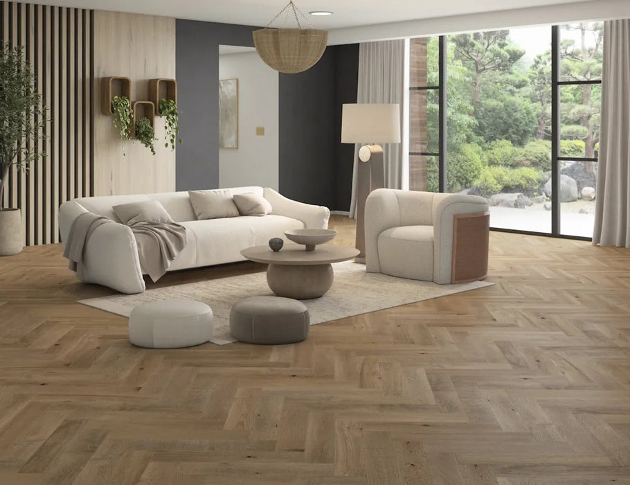 LM Flooring - Duet Herringbone & Plank 5 in Engineered Hardwood - Jayne's Delight floor installation