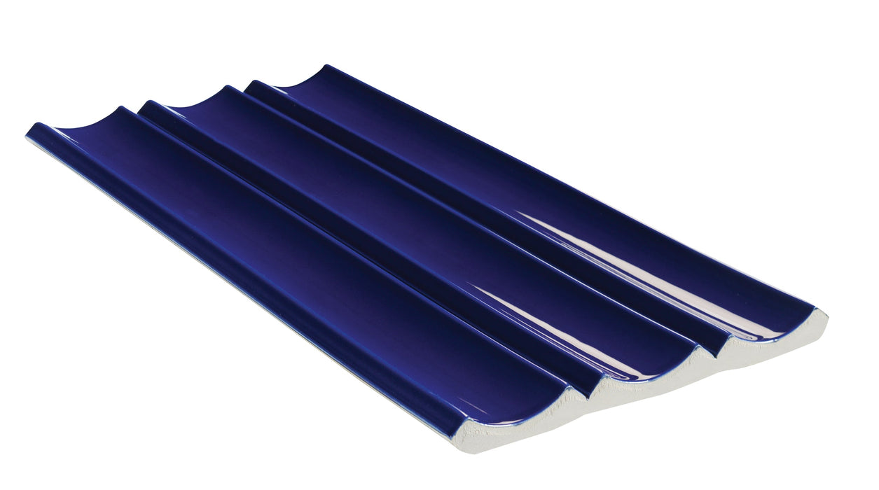 Emser Tile - Tubage - 7" x 16" Glazed Porcelain Tile - Navy Side View