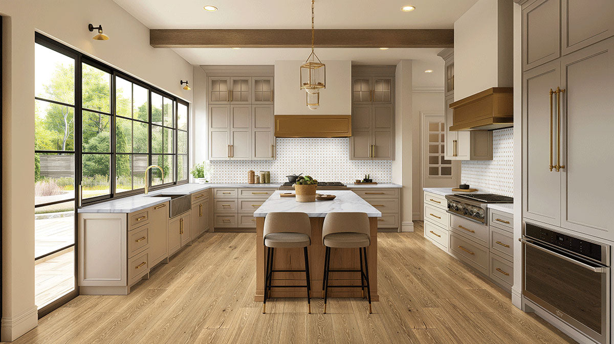 MSI - Ladson - 7.5 in. x 75.5 in.  Engineered Hardwood - Kentsea Oak Kitchen Install