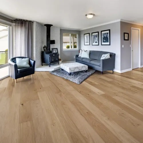 Nuvelle - Cottage Collection - Engineered European Oak - 6.5" x 59" - Lake Placid floor installation