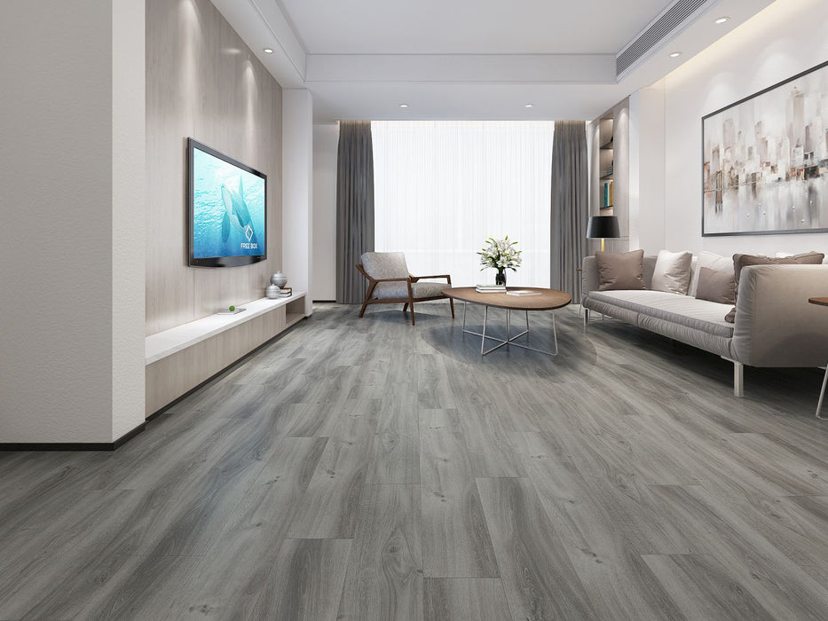 Lions Floor - Trenta 9" x 60" SPC - Crown Pebble Room Scene