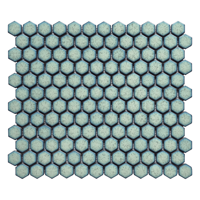 Maniscalco - Chameleon Series - 1" x 1" Porcelain Hex Mosaic - Mint Rose