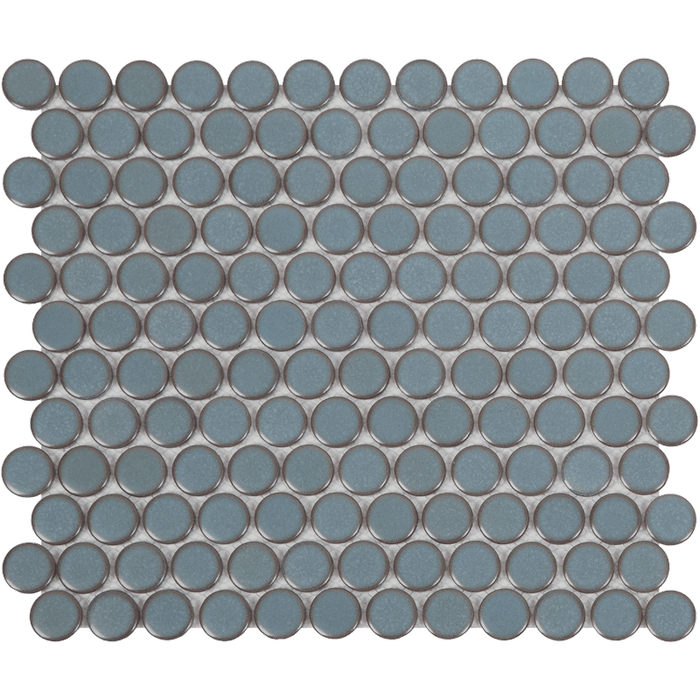 Maniscalco - Chameleon Series - 1" x 1" Porcelain Penny Round Mosaic - Blue Denim