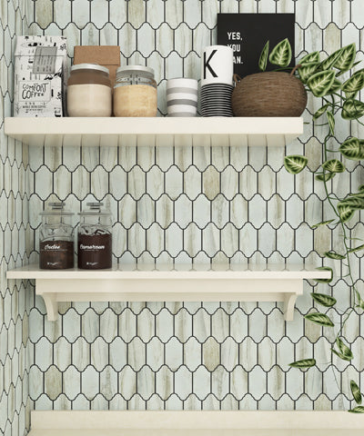 Maniscalco - Provence - Mini Provenzal 2 in. x 4 in. Porcelain Mosaic - Ambre Wall Install