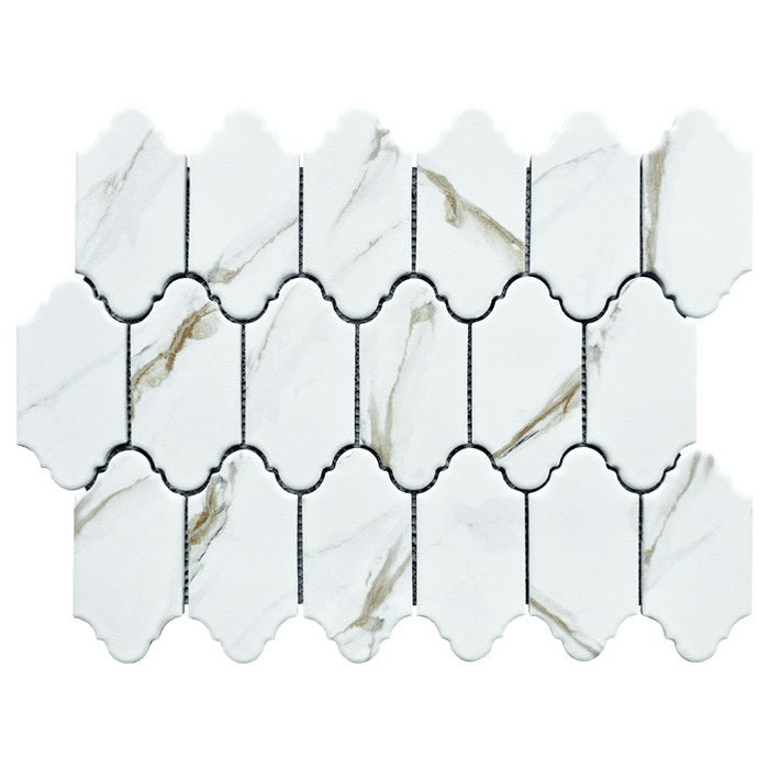 Maniscalco - Provence - Mini Provenzal 2 in. x 4 in. Porcelain Mosaic - Calacatta