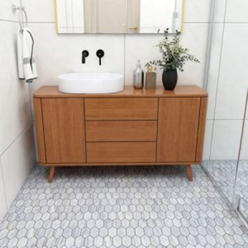Maniscalco - Provence - Mini Provenzal 2 in. x 4 in. Porcelain Mosaic - Vallee Azur Installed
